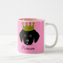 Schwarzer Labrador-Retriever-lustige Cartoon-Illus Tasse