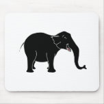 Schwarzer lachender Elefant Mousepads