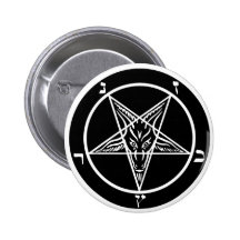 schwarzer Metallbaphomet Knopf-- Übel!! Button
