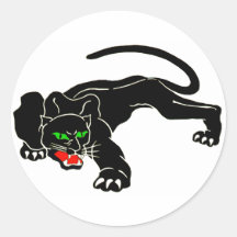 Schwarzer Panther - großer CAT Runder Sticker