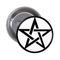 schwarzer Pentagramm Pentagramring buttons