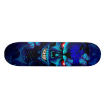 Schwarzer Schädel und RosenSkateboard Individuelle Skateboards