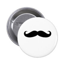 Schwarzer Schnurrbart oder schwarzer Schnurrbart f Buttons