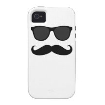 Schwarzer Schnurrbart und Sonnenbrille iPhone 4 Hüllen