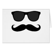 Schwarzer Schnurrbart und Sonnenbrille-Humor-Gesch Grußkarten