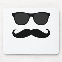Schwarzer Schnurrbart und Sonnenbrille-Humor-Gesch Mousepad
