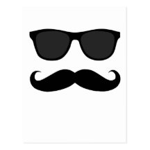 Schwarzer Schnurrbart und Sonnenbrille-Humor-Gesch Postkarte