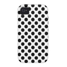 Schwarzer Tupfen-Kasten iPhone 4 Case