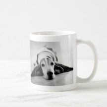 Schwarzer u. weißer Basset Hound-Becher Tee Tasse