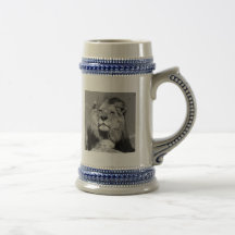 Schwarzer u. weißer Löwe Kaffee Haferl