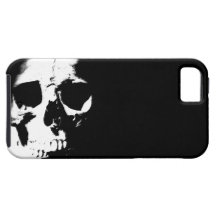 Schwarzer u. weißer Schädel Etui Fürs iPhone 5