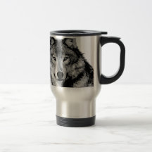 Schwarzer u. weißer Wolf Kaffee Tasse