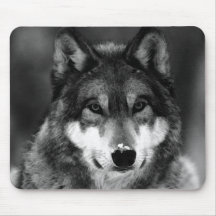Schwarzer u. weißer Wolf Mauspad