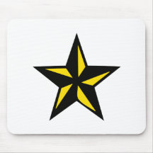 Schwarzer und gelber Stern Mousepads