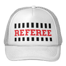Schwarzer und roter Entwurf des Referenten Baseballcap