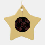 Schwarzer und roter Weihnachtsflitter auf Goldfarb Ornament