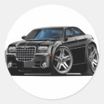 Schwarzes Auto Chryslers 300 Runde Sticker