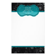 Schwarzes Blumenbriefkopf-Briefpapier Individuelles Büropapier