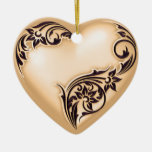 Schwarzes des Herz-Rolle-weiches Pfirsich-w Weihnachtsornament