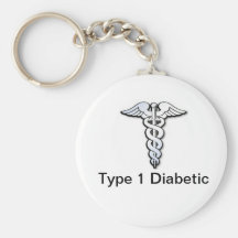 Schwarzes Diabetes Identifikation Keychain Schlüsselanhänger