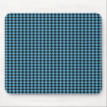 Schwarzes Hahnentrittmuster auf Blau mousepads