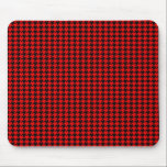 Schwarzes Hahnentrittmuster auf Rot mousepads