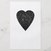 Schwarzes Herz. Gemusterter Herz-Entwurf Bedruckte Flyer