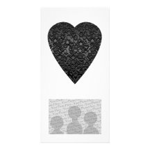 Schwarzes Herz. Gemusterter Herz-Entwurf Personalisierte Foto Karte