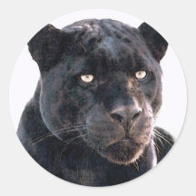 Schwarzes Jaguar Runder Aufkleber