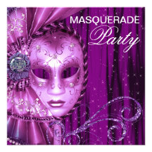 Schwarzes lila Maskerade-Party Individuelle Einladung