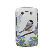 Schwarzes mit einer Kappe bedeckter Chickadee in d Case-Mate Blackberry Hülle