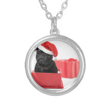 Schwarzes Mopshundegeschenk oder -geschenk Schmuck