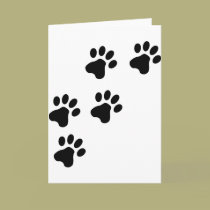 schwarzes niedliches Hundetatzenhündchen karten
