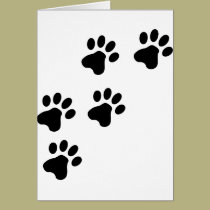 schwarzes niedliches Hundetatzenhündchen karten