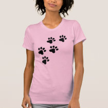 schwarzes niedliches Hundetatzenhündchen t-shirts