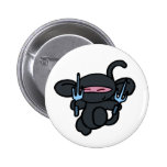 Schwarzes Ninja mit Sai-Keinen Wörtern Buttons