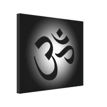 Schwarzes OM-Symbol Gespannter Galerie Druck