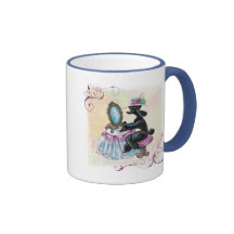 Schwarzes Pudel-Boudoir-Retro Kunst-Becher Kaffeetasse