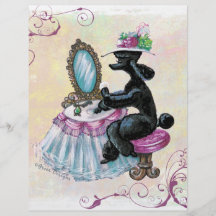 Schwarzes Pudel-Boudoir-Retro Kunst-Flyer