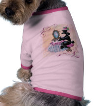 Schwarzes Pudel-Boudoir-Retro Kunst-Hündchen-Hemd Hunde T Shirts