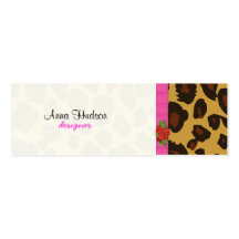 Schwarzes Rosa Tierdruck-Pelz-Haut-Leopard-Browns Visitenkarten Vorlage
