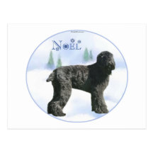 Schwarzes russisches Terrier-Weihnachten Postkarte