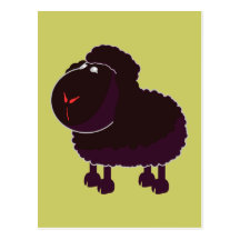 schwarzes Schaf black sheep Postkarte