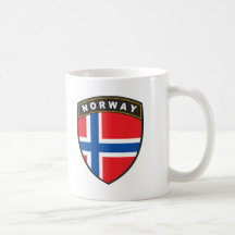 Schwarzes Schild Norwegen Tee Tasse