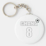 Schwarzes spielt Ghana 8 Fußballliebhaber-Fußballg Schlüsselanhänger