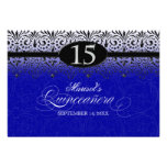 Schwarzes Spitze-Blick-Silber 15. Quinceanera n we Einladungskarte