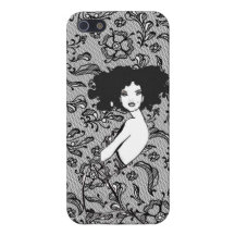 Schwarzes Spitze-Kleid iPhone 5 Etui