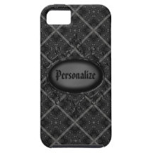 Schwarzes u. Silber Vintager personalisierter iPho Schutzhülle Fürs iPhone 5