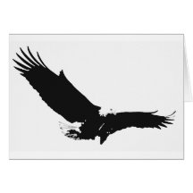 Schwarzes u. weißes landenEagle Grußkarte
