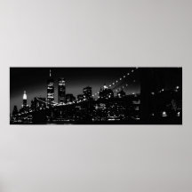 Schwarzes u. weißes New- York Cityplakat